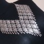 Armenian Silver Plated Diamonds Statement Necklace, Ethnic Diamond Statement