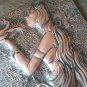Vintage Embossed Copper Wall Decoration of the Legend of Tamar, Achtamar Armenian Legend, Chekanka