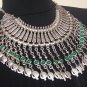 Half Moon Pomegranate Drop Coin Statement Necklace, Armenian Pomegranate Necklace