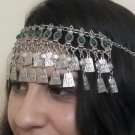 Anahit Chrysolite Forehead Crowns Silver Plated Drop, Armenian Headpieces Drop, Goddess Forehead