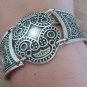 Silver Plated Curved Shaped Armor Link Bracelet, Armenian Bracelet, Ethnic Tribal Bracelet
