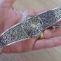 Silver Plated Curved Shaped Armor Link Bracelet, Armenian Bracelet, Ethnic Tribal Bracelet