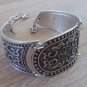 Silver Plated Curved Shaped Armor Link Bracelet, Armenian Bracelet, Ethnic Tribal Bracelet