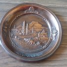 Armenian Vintage Copper Plate of Mount Ararat and Khor Virap Monastery, Decorative Copper Plate
