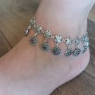 Zircon Silver Plated Ankle Drop Bracelet, Ankle Drop Bracelet, Armenian Ankle Bracelet