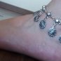 Eternity Ankle Button Silver Plated Drop Bracelet, Eternity Drop Ankle Bracelet