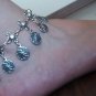 Eternity Ankle Button Silver Plated Drop Bracelet, Eternity Drop Ankle Bracelet