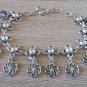 Eternity Ankle Button Silver Plated Drop Bracelet, Eternity Drop Ankle Bracelet