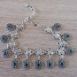 Chrysolite Silver Plated Ankle Drop Bracelet, Ankle Drop Bracelet, Armenian Ankle Bracelet