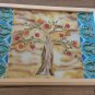 Painting on Silk of a Pomegranate Tree, Mural Armenian Painting on Silk