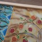 Painting on Silk of a Pomegranate Tree, Mural Armenian Painting on Silk