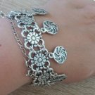 Eternity Flowery Silver Plated Drop Bracelet, Eternity Drop Bracelet, Armenian Bracelet