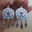 Armenian Dangle Drop Earrings with Pomegranate Seed Stone, Ethnic Drop Earrings