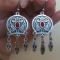 Armenian Dangle Drop Earrings with Pomegranate Seed Stone, Ethnic Drop Earrings