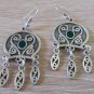 Armenian Dangle Drop Earrings with Chrysolite Stone, Ethnic Drop Earrings