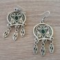 Armenian Dangle Drop Earrings with Chrysolite Stone, Ethnic Drop Earrings