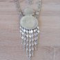 Pagan Sun Drop Coin Statement Necklace, Sun Armenian Necklace with Chrysolite Stones