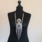 Pagan Sun Drop Coin Statement Necklace, Sun Armenian Necklace with Chrysolite Stones