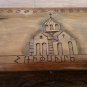 Handcrafted Long Armenian Wooden Box with Saint Hripsime Church, Mount Ararat, Sign of Eternity