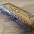Handcrafted Long Armenian Wooden Box with Saint Gayane Church, Mount Ararat and the Eternity Sign