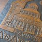 Vintage Embossed Copper Wall Decoration of Zvartnots Cathedral, Armenian Chekanka