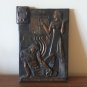 Vintage Embossed Copper Wall Decoration of The Capture of Fort Tmuk, Home Wall D&Atilde;&copy;cor, Chekanka