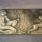 Vintage Embossed Copper Wall Decoration of Lion Mher, Armenian Legendary Patriarch