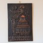 Vintage Embossed Copper Wall Decoration of Zvartnots Cathedral, Armenian Chekanka