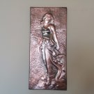 Vintage Embossed Copper Wall Decoration of the Goddess Anahit, Armenian Mythology