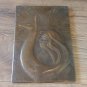 Vintage Embossed Copper Wall Decoration of the Portrait of an Armenian Woman and a Deer
