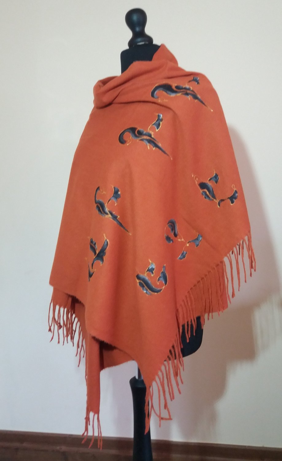 Cashmere Scarf, Armenian Handmade Warm Scarves, Armenian Alphabet Winter Shawl