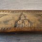 Handcrafted Long Armenian Wooden Box with Saint Hripsime Church and Mount Ararat