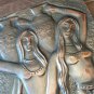 Vintage Embossed Copper Wall Decoration of Ancient Armenian women carrying Water