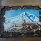 Armenian Decorative Ceramic Tile Hand Painted with Khor Virap Monastery. Wall Decorative Tile