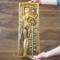Vintage Embossed Copper Wall Decoration of the Portrait of an Armenian Woman Worshiping Sunflowers