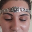 Flowery Central Star Forehead Silver Plated, Armenian Headpieces, Ethnic Headwear