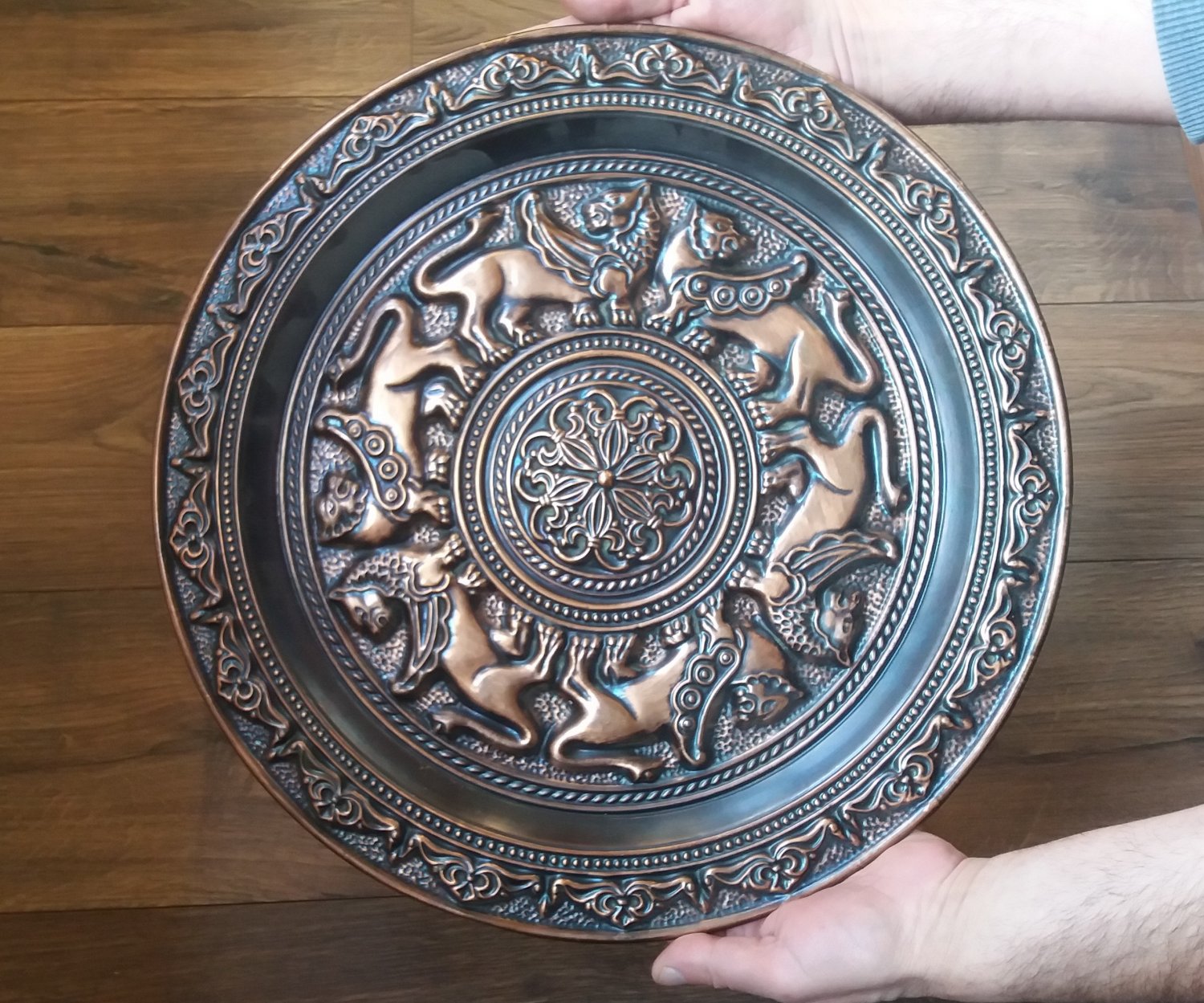 Vintage Erebuni Decorative Tray, Wall Hanging Decorative Tray, The Lions of Erebuni