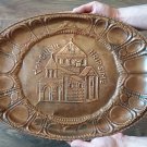 Vintage Embossed Oval Copper Tray Wall Decoration, Saint Hripsime Tray Wall Décor