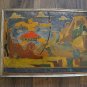 Vintage Embossed Copper Enamel Wall Decoration of David of Sasun Hunting