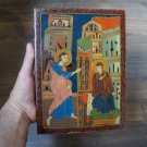 Vintage Embossed Copper Enamel Wall Decoration of Annunciation, Armenian Traditional Home Décor