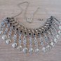 Black Onyx Pomegranate Forehead Silver Plated Drop, Armenian Headpieces Drop
