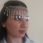 Black Onyx Pomegranate Forehead Silver Plated Drop, Armenian Headpieces Drop