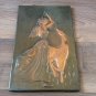 Vintage Embossed Copper Wall Decoration of the Portrait of an Armenian Woman and a Deer