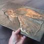 Vintage Embossed Copper Wall Decoration of the Portrait of an Armenian Woman and a Deer