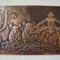Vintage Embossed Copper Wall Decoration, Armenian Pagan God Riding a Herd of Bulls