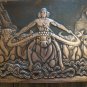 Vintage Embossed Copper Wall Decoration, Armenian Pagan God Riding a Herd of Bulls