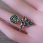 Eternity Cross Adjustable Open Ring, Armenian Sterling Silver Ring, Face to Face Ring