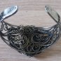 Vintage Armenian Soviet Cuff Filigree Amber Bracelet, Armenian Cuff Bracelet