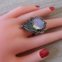 Vintage Armenian Soviet Filigree Moon Ring, Antique Armenian Ring, Ethnic Ring