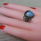 Vintage Armenian Soviet Filigree Moon Ring, Antique Armenian Ring, Ethnic Ring
